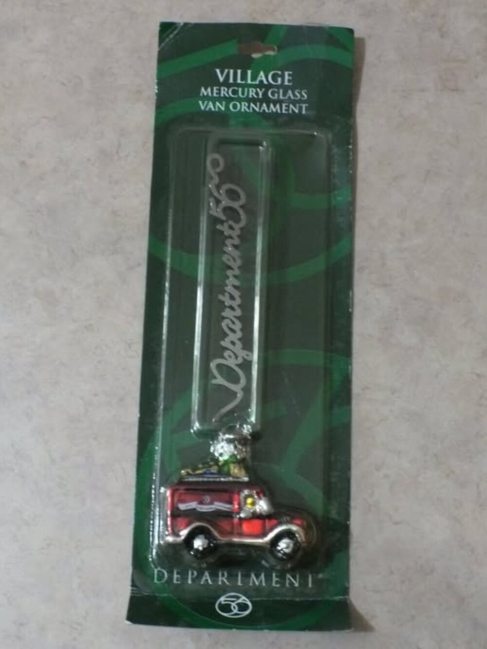 2001 Department 56 Mercury Glass Village Express Van Ornament